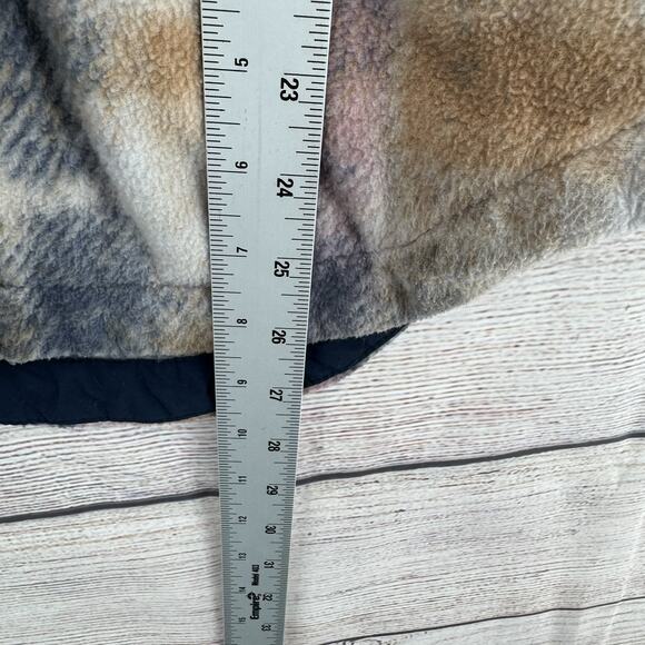 Columbia Jacket Womens Small Pink Brown Plaid Fleece Shacket Outdoors Pockets - Picture 12 of 12